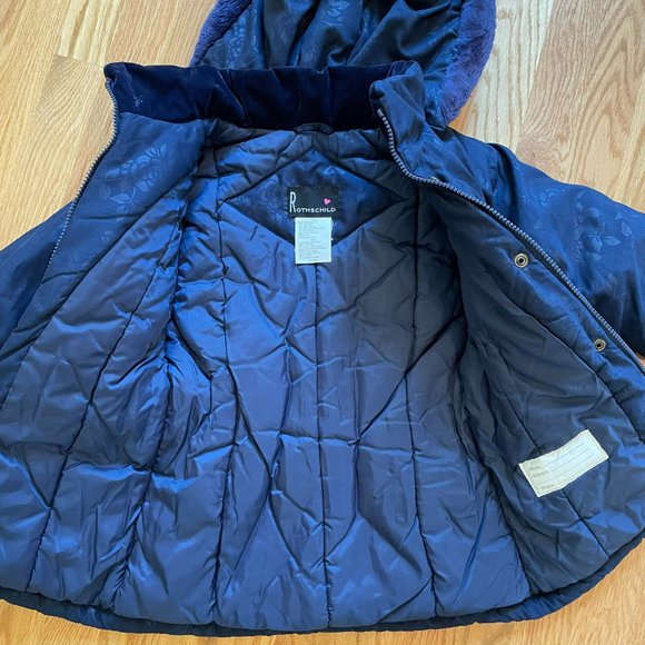 Rothschild Hooded Winter Coat/Jacket Snowflake Pattern Blue Girls Size L (4) - Picture 6 of 10